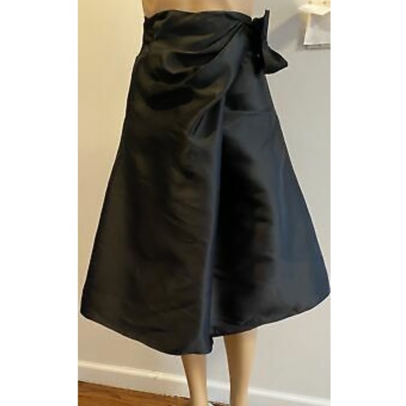 TIA CIBANI black poly/silk blend wrap skirt SZ 4 - Picture 1 of 4
